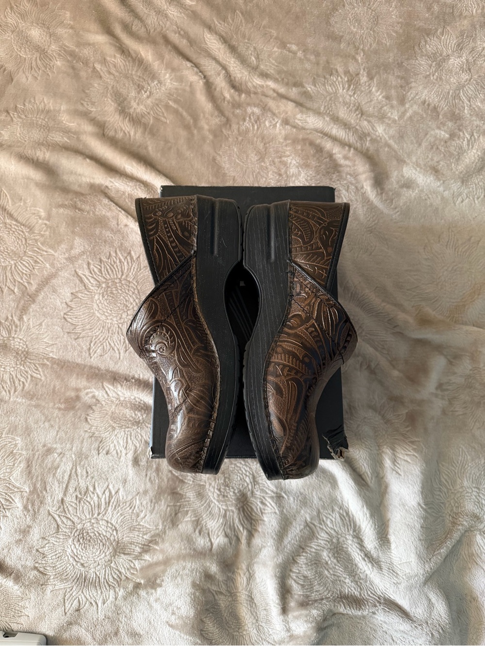 Dansko Brown Embossed LeatherWomen’s Slip-On Clogs - Picture 10 of 10